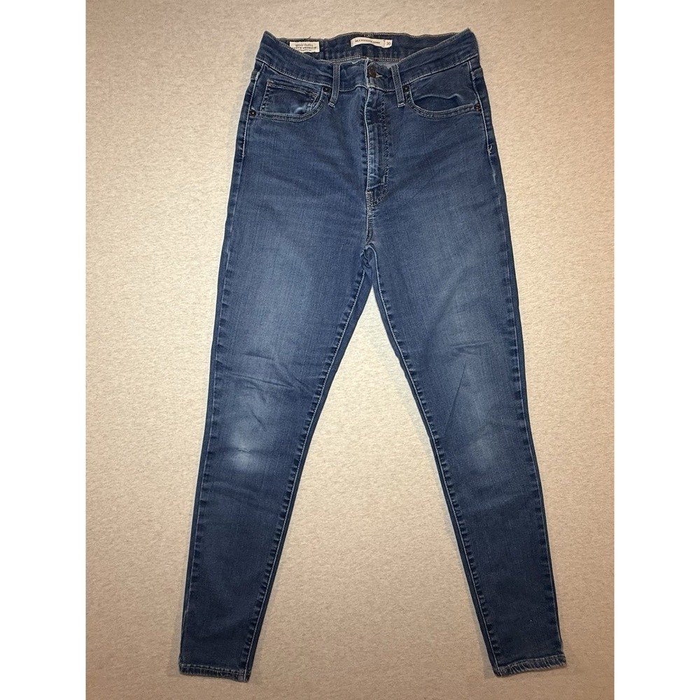 Levi's Woman's Premium Big E Mile High Super Skinny Medium Wash Blue Jean 30w